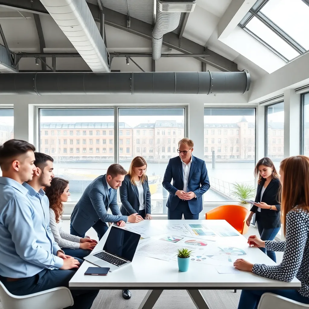 Cross-functioneel team werkt samen aan een complex project